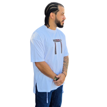 Load image into Gallery viewer, Blood on Doorpost, split hem t-shirt