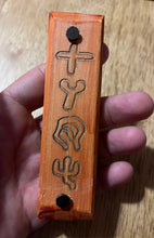Load image into Gallery viewer, Brown Mezuzah - Pictograph Torah