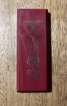 Load image into Gallery viewer, Red Mezuzah with Menorah - Pictograph Hebrew

