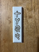 Load image into Gallery viewer, White Mezuzah - Pictograph Torah
