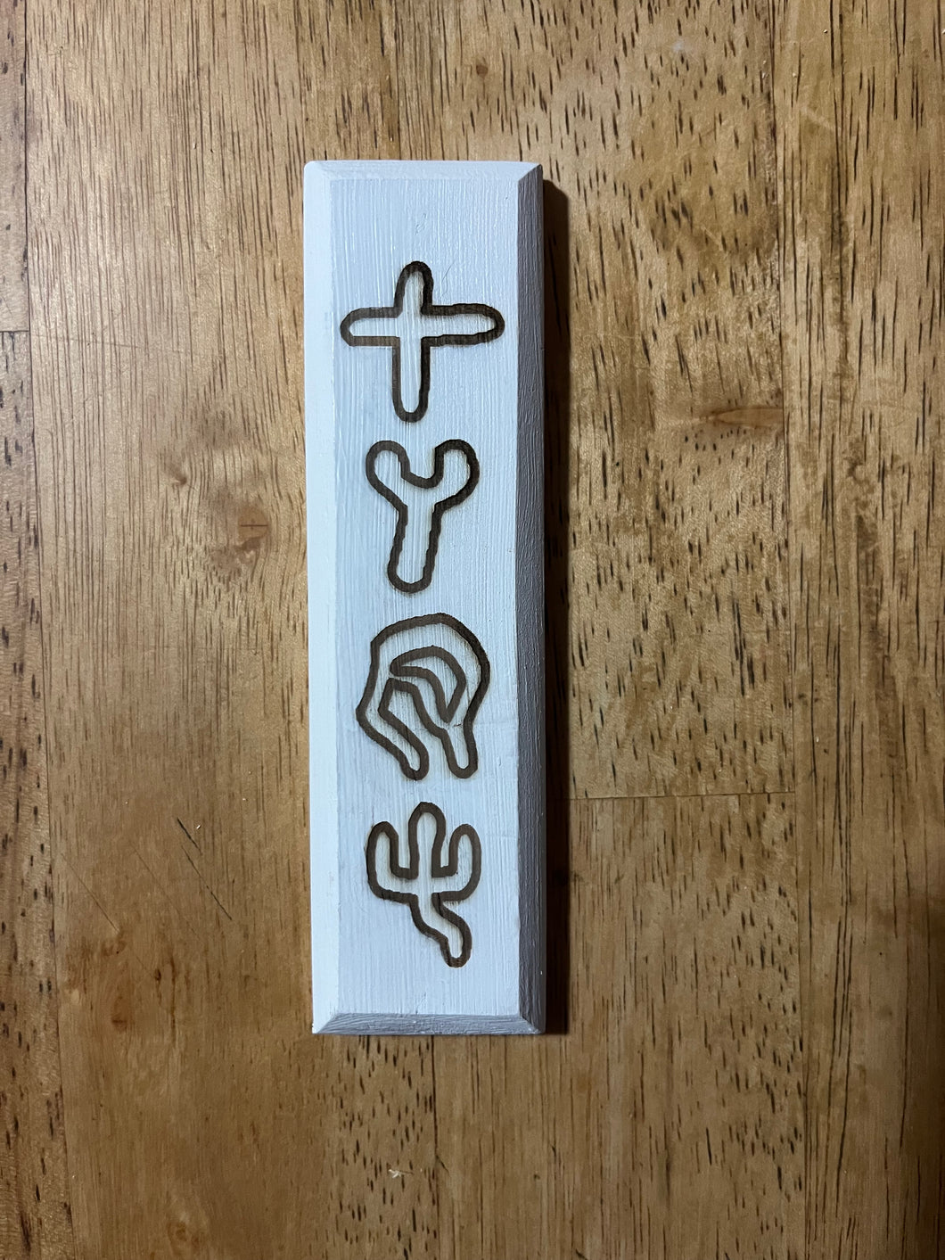 White Mezuzah - Pictograph Torah
