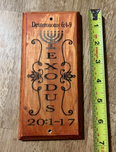 Load image into Gallery viewer, Brown Mezuzah with Menorah - Exodus
