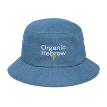 Load image into Gallery viewer, Organic Hebrew, Denim bucket hat
