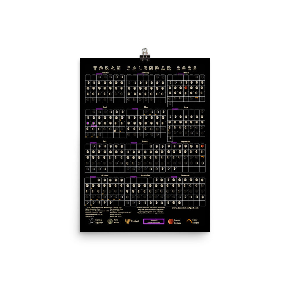 2025 Torah Calendar, Poster