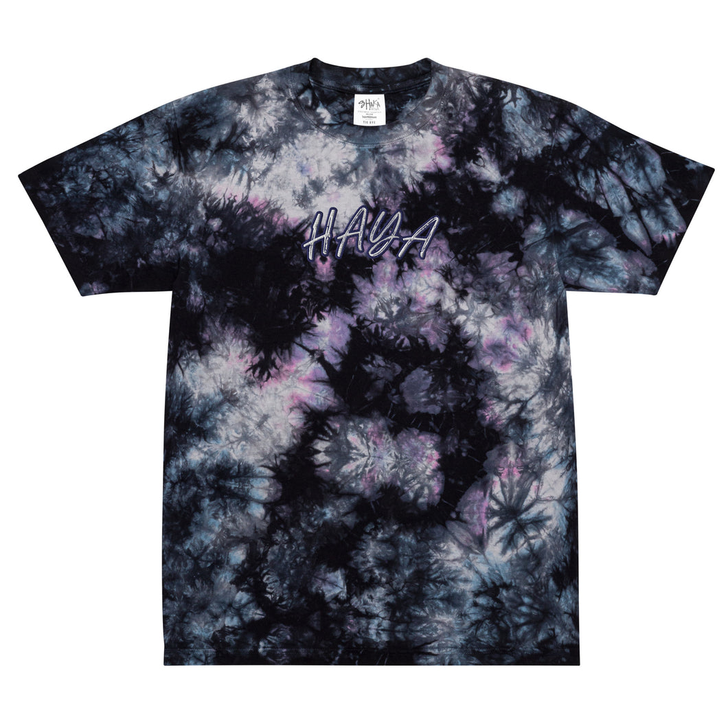 HAYA, embroidered, tie-dye t-shirt