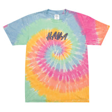 Load image into Gallery viewer, HAYA, embroidered, tie-dye t-shirt
