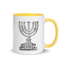Load image into Gallery viewer, Shabbat Shalom &amp; Menorah, Mug with Color Inside
